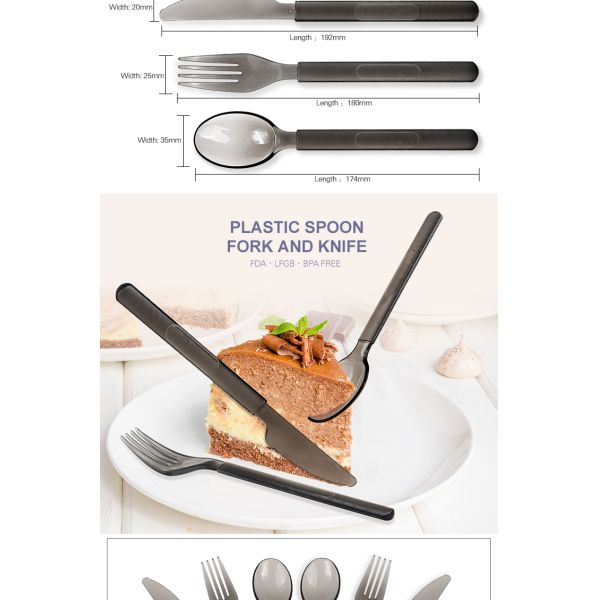 Eco-Friendly Dessert Plastic Knife Fork Spoon Ps Plastic Disposable Cutlery