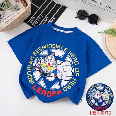 Summer Breathable Cotton Kids Dija Ultraman Short Sleeves