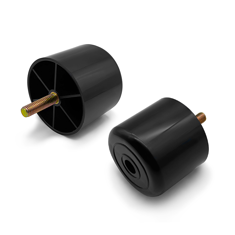 Thickened Black Cylindrical Plastic Furniture Legs with M8 Screw Cabinet Foot Pads & Hardware Support Feet for Sofas