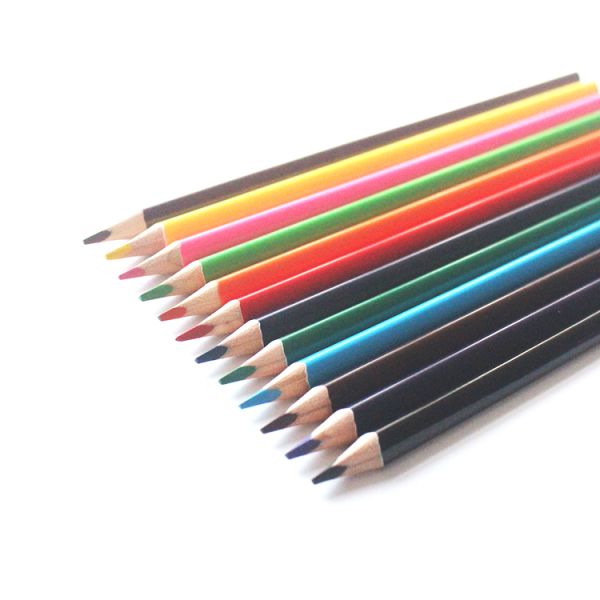 Hot sale factory price custom logo wooden round shape colour pencil set