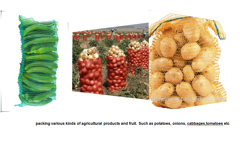 Fruit HDPE Plastic Polypropylene Onion Raschel Sacks PP Leno Mesh Bags Customized Logo