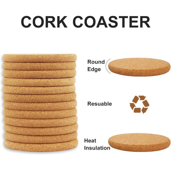 Compras al por mayor Reutilizables de corcho natural con soporte metálico para la mesa de copa de vidrio de barra