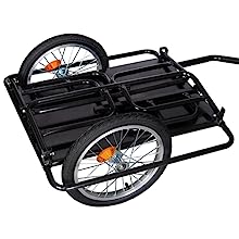 Foldable Bike Cargo Trailer with Bike Hitch, Bicycle Wagon Trailer with 16
