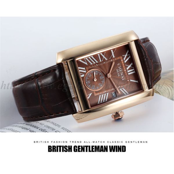 063A Fashion European Hotsale Watches Women Luxury Watch Rose Gold Square Quartz Watch New