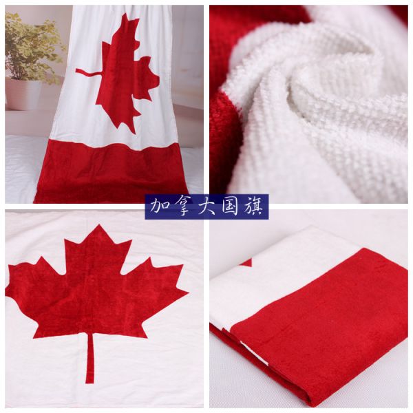 70*140cm(27''*55'')Cotton Canadian flag American flag British flag Summer Beach Towel