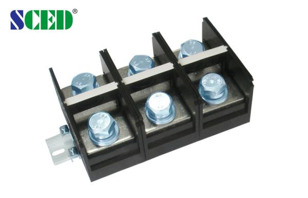 600V 50A Power Terminal Block Black PC Screw Clamp Barrier Strips Connector