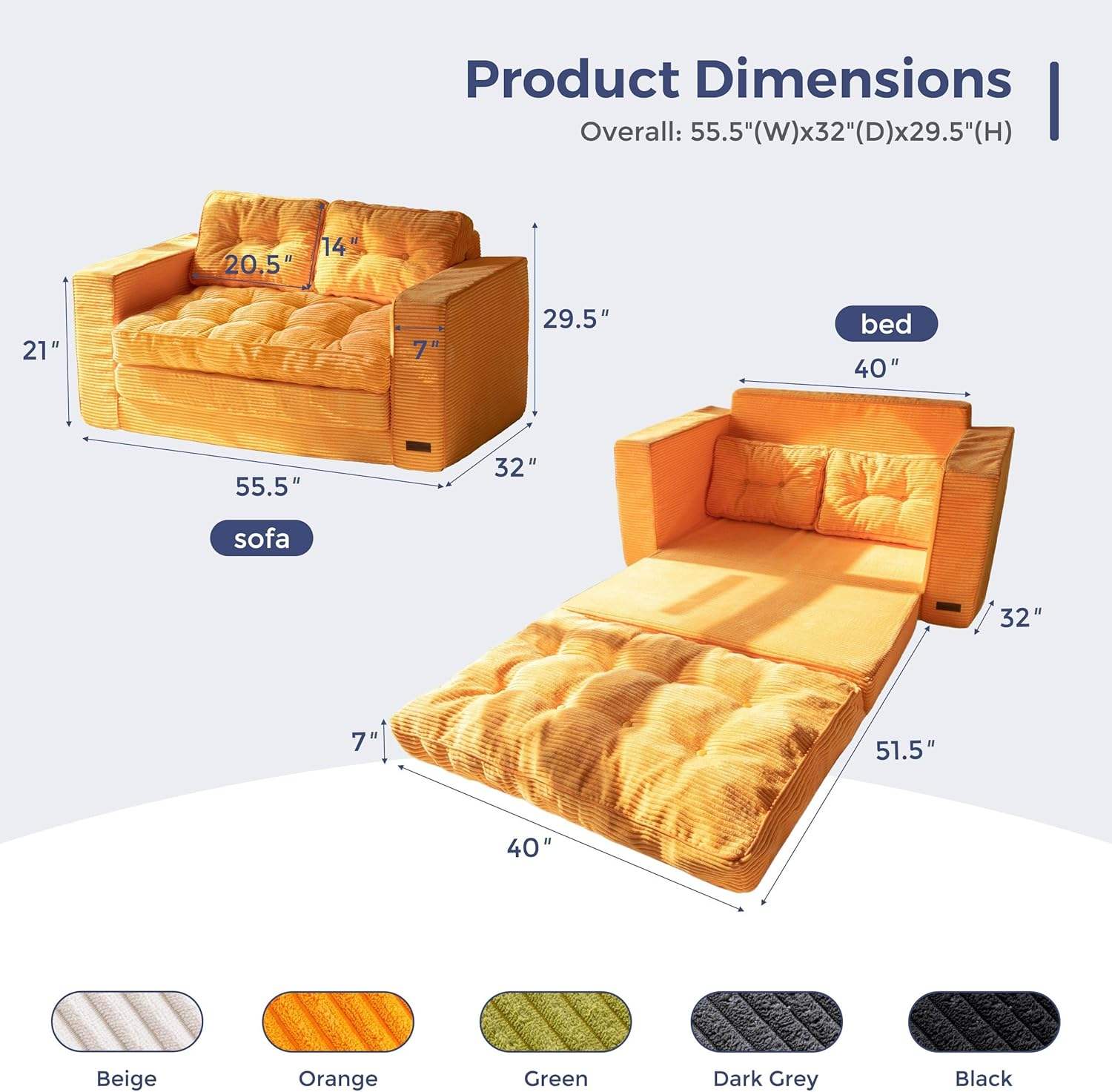 Modern Two Seat Comfortable Extendable Modular Sofa Convertible Bean Bag with Vacuum Compression Foam Fill for Living Room Hotel
