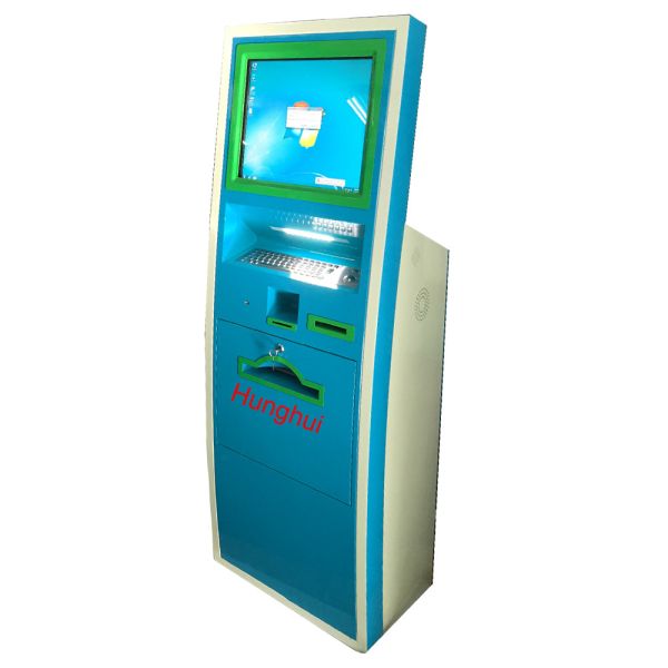 Touch screen A4 document printing kiosk self service kiosk with metal keyboard