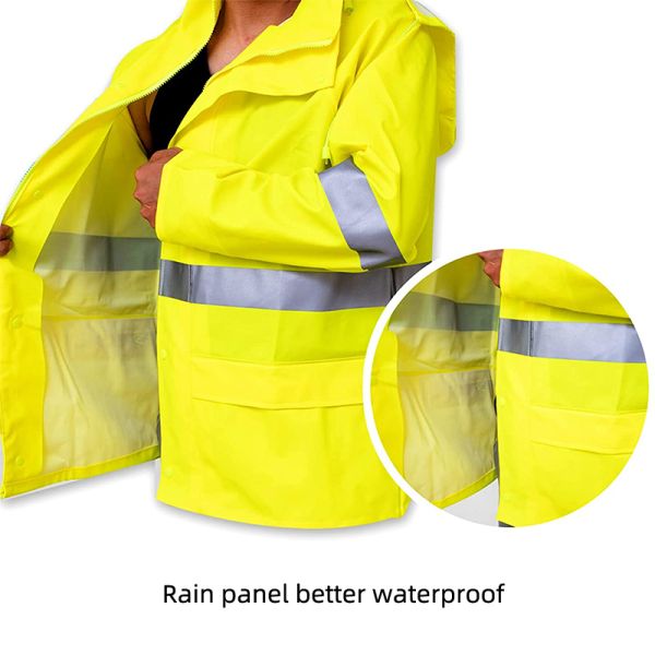 Куртка женщин отражательная водоустойчивая задействуя с катанием мотоцикла клобука на открытом воздухе разделила высокий костюм дождя Vis