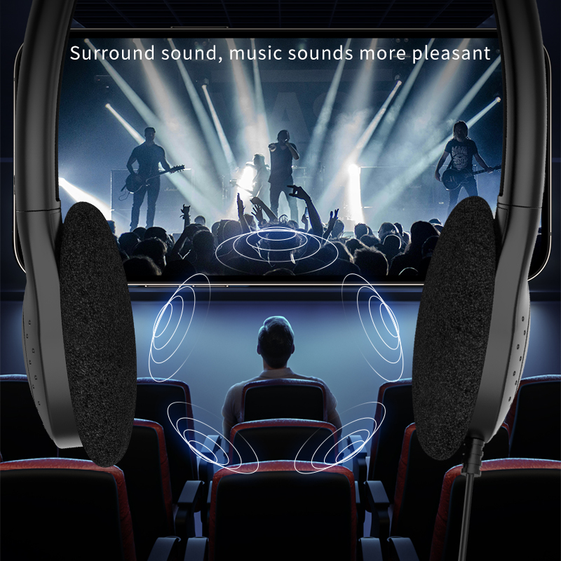 857 Lightweight wired in headphones, 3.5mm jack/C-type plug can be customized for stereo headphones, OEM/ODM customized multi-color headphones, suitable for laptops in aviation museums, school offices