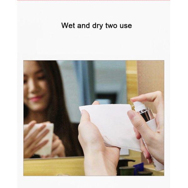 OEM / ODM Face Cleaning Wet And Dry Wipes , 100 Pure Cotton Dry Wet Tissue