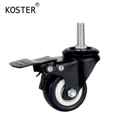 Rodas industriais de 75 mm 3 polegadas Rodas de carrinho de castor com carga máxima de 110 kg de material PU