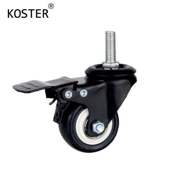 Rodas industriais de 75 mm 3 polegadas Rodas de carrinho de castor com carga máxima de 110 kg de material PU