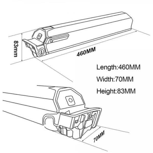 Paquete de batería para bicicleta eléctrica de 48V 17.5Ah Li-ion con puerto USB