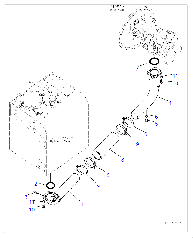208-62-73910 2086273910 Clamp Support For KOMATSU Excavators PC1250 PC1250SP PC2000 PC300
