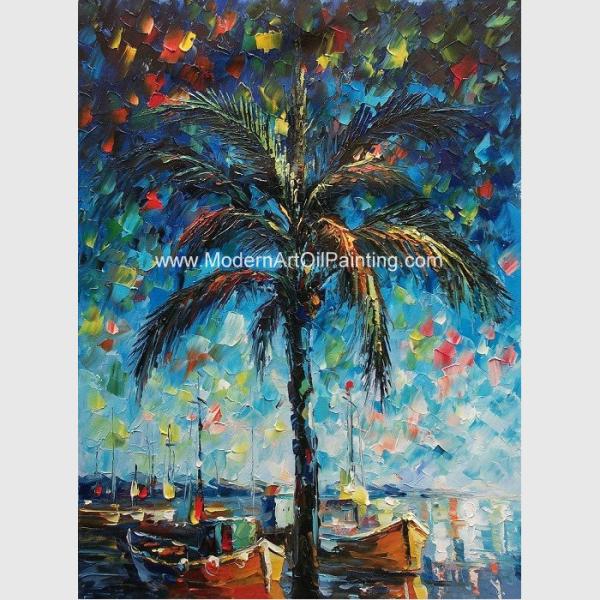 Hand Painted Palette Knife Oil Painting Seascape Gulf of Mexico Wall Art Decoration