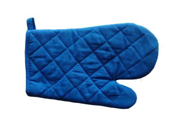 Kitchen Helper Oven Mitt Solid Dark Blue Cotton Quilted Blue Oven Mitt