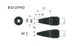 Length 159mm Apollo Soldering Iron Copper Tips DCS-30PC