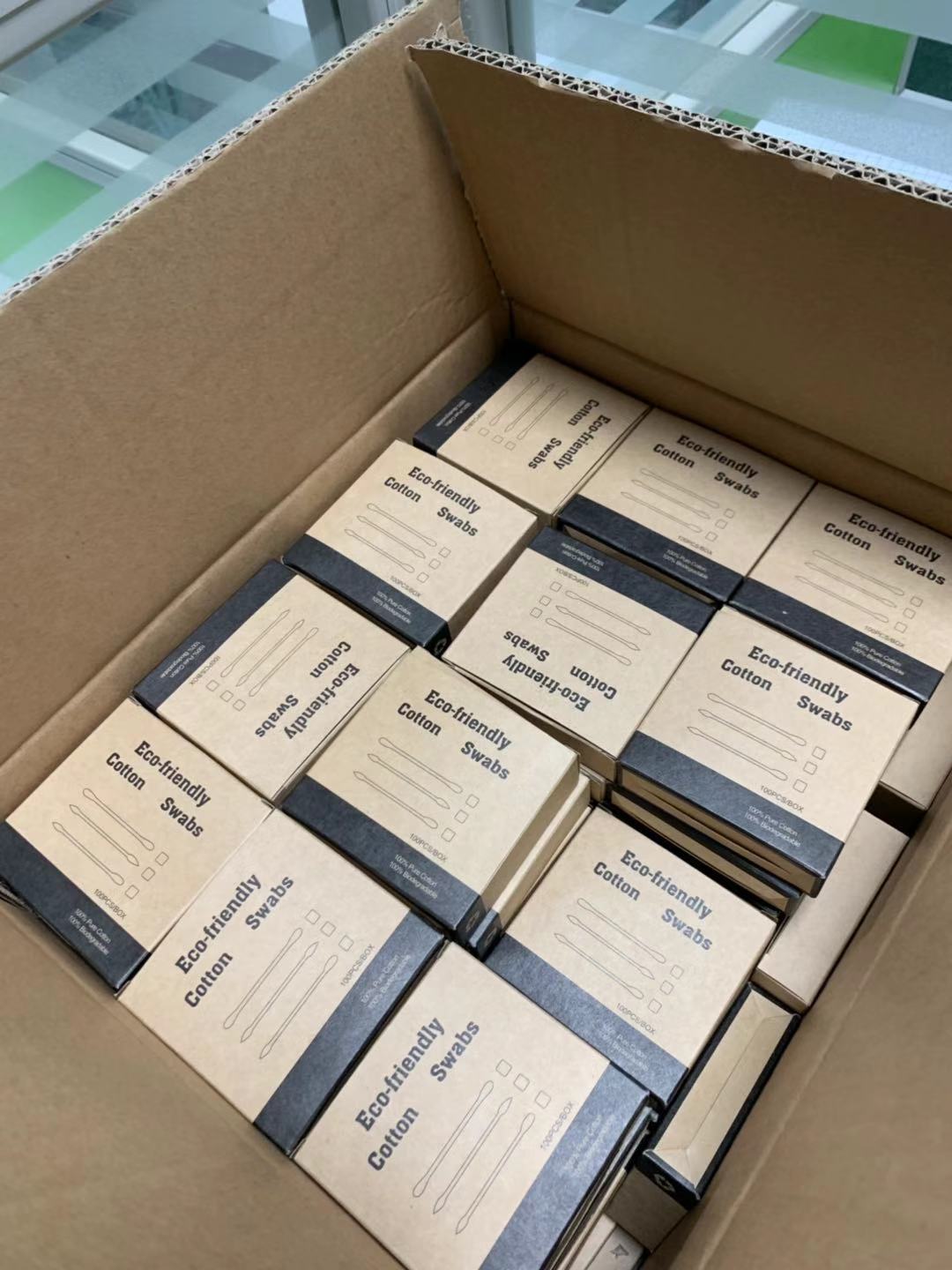 Устранимая деревянная бамбуковая пробирка бутонов хлопка 100pcs