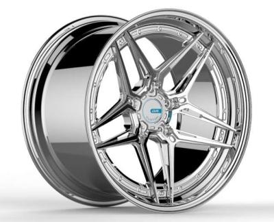 MOYEU de roues forgé en deux pièces polonais de miroir 66.5mm PCD 5x112 21 pouces