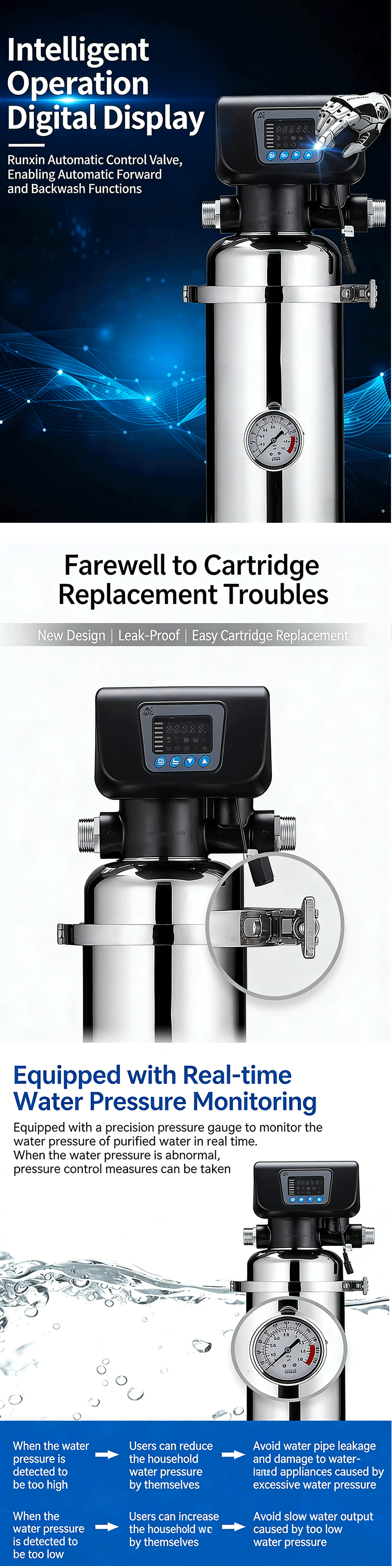 Regeneration Ion Exchange Resin Removing Water Filter Magnetic Hard Water Softer System