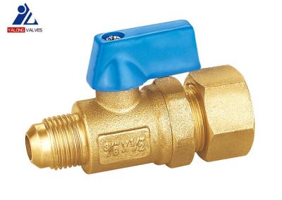 FXM Npt Ball Valve CW617 Brass Needle Valve Yellow Blue Aluminum Handle