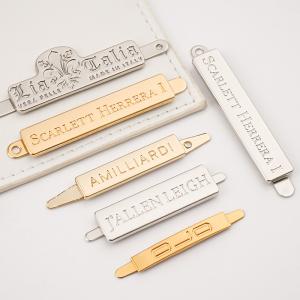 Purse Hardware Bag Metal Label Custom Logo Engraved Gold Metal Logo Tag for