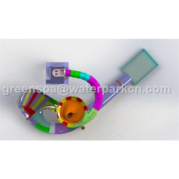 Children Spray Park Equipment Colorful Fiberglass Water Slide SGS Certification