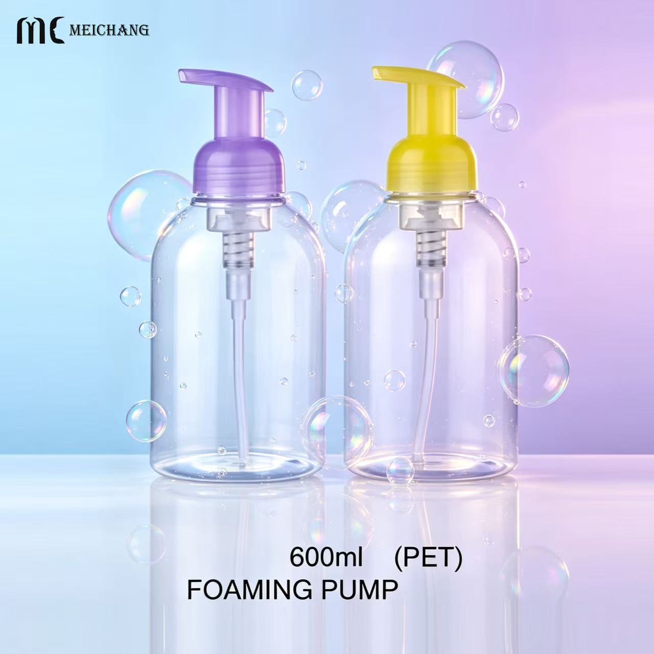600ml PET Foaming Pump Bottle for Foaming Hand Soap Packaging(MC-1803)