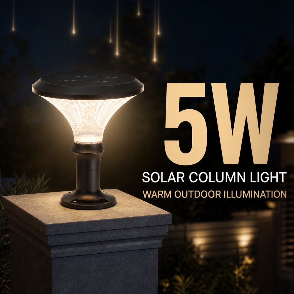 3000K 4000K 6000K 5W Solar Post Top Lights 2835 OSRAM LED For Landscape Lighting
