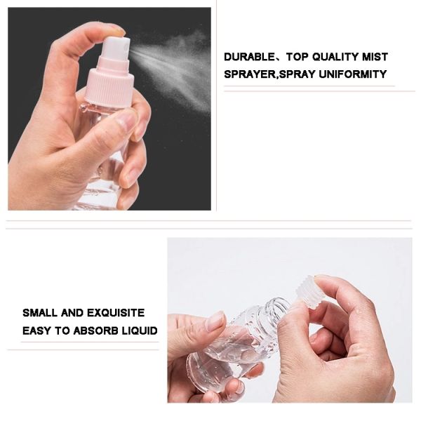 6 Pcs 50 Ml Long Travel Bottle Set Leak Resistant Dust Proof Easy To Carry