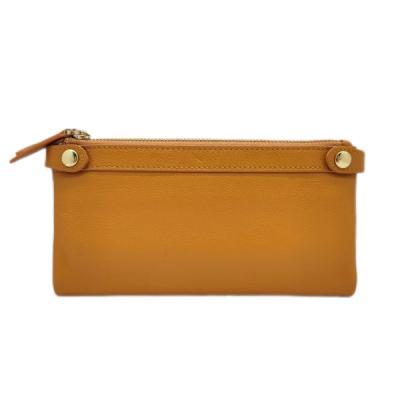 Zipper Hasp Long Purses Real Leather Card Wallet For Men And Women WA05