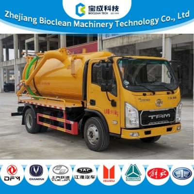 4.8m3 4800L 10tons Suction Sewage Truck 167hp Power Strong Body
