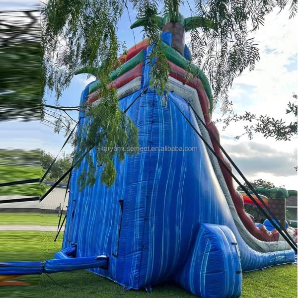 Extended Double Slide Red Thrilling Inflatable Combo Jumping Castle for Aquatic Park