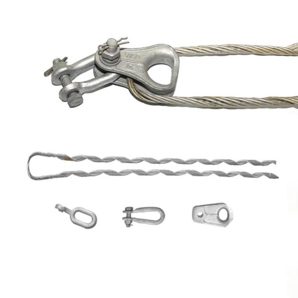Cable pré-torcido de aço com pinça de fio de tensão de ancoragem de fibra óptica de alumínio