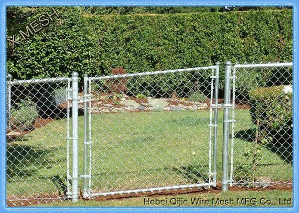 PVC Coated Security Chain Link Fence Mesh Fabric 8 Gauge 60 X 60mm Size
