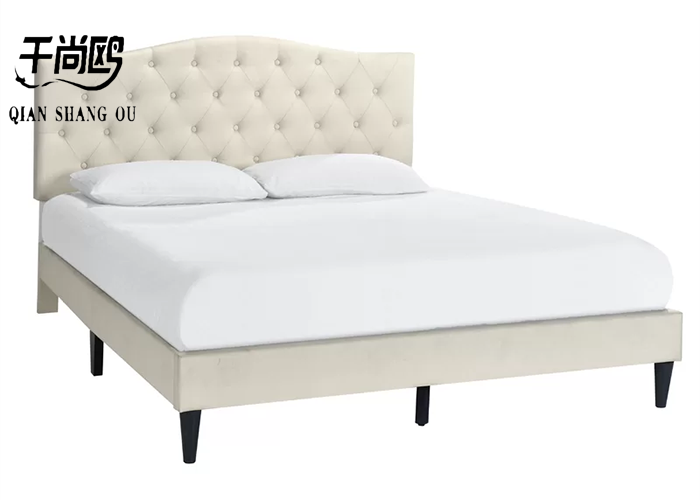 Bedside Button Tall Upholstered Bed Unique design Size Customized