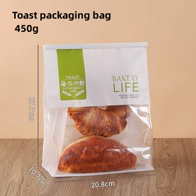 Eco Friendly Biodegradable Custom Logo Le Toast Bakery French Baguette Packaging Paper Reusable Bread Bag with Window