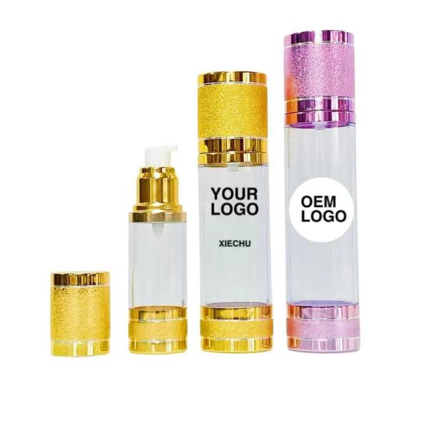 Luxury 15ml 30ml 50ml Airless Pump Bottles  UV Plating Surface  Wear Resistance