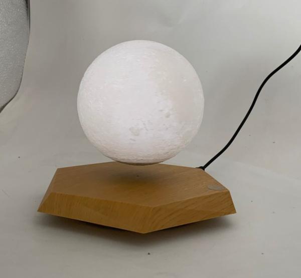 new magnetic levitation rotating yellow and white moon lamp light 5inch christmas gift