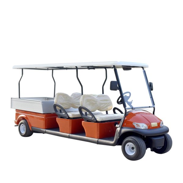 Orange Dump Bed 48V Electric Golf Cart with 4 Passenger
