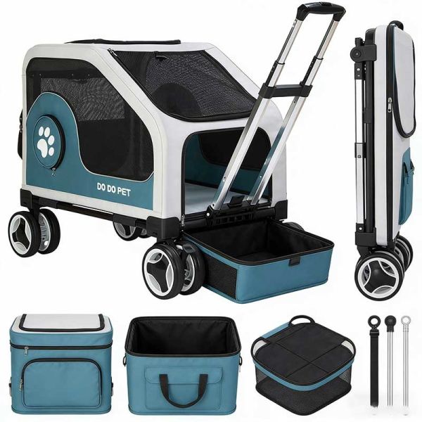 Terrain Pet Stroller Foldable Detachable Washable Comfortable Multi-Pet Travel Stroller B2B Wholesale