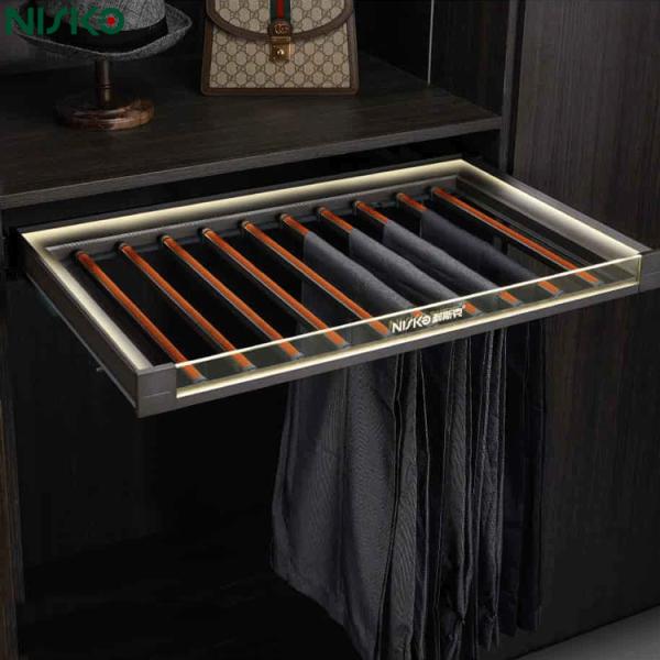 Organizador de pantalones extraíble ligero, perchero de cristal para pantalones para almacenamiento de ropa en armario