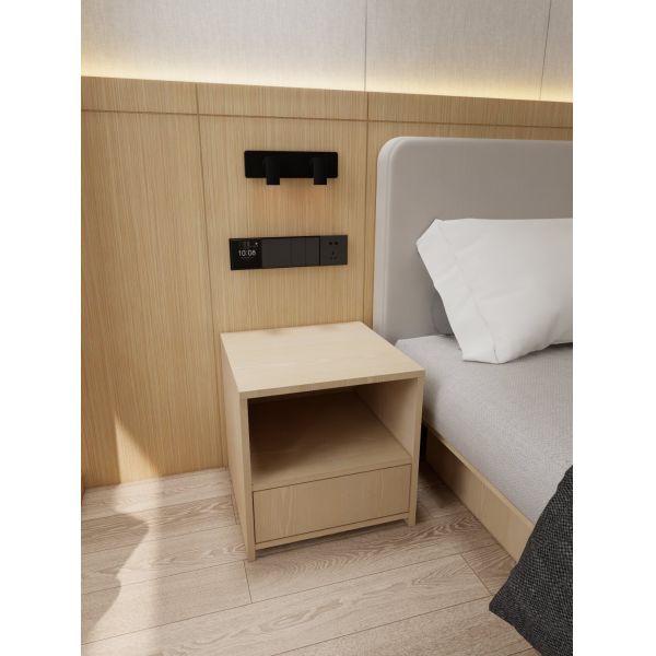 High Grade Hotel Bedroom Furniture Artificial Leather Eco - Friendly Panel