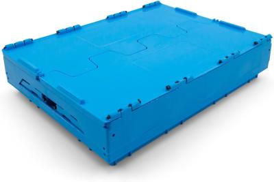 Storage Tote Distribution Container With Hinged Attached Lid Industrial Plastic Stackable Storage KeepBox Tote Container