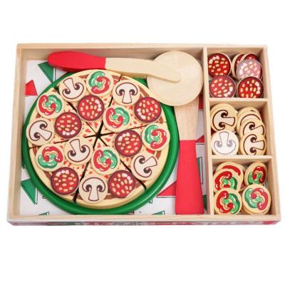64 PCes fingem a pizza de madeira Toy For Children Food Cooking do jogo