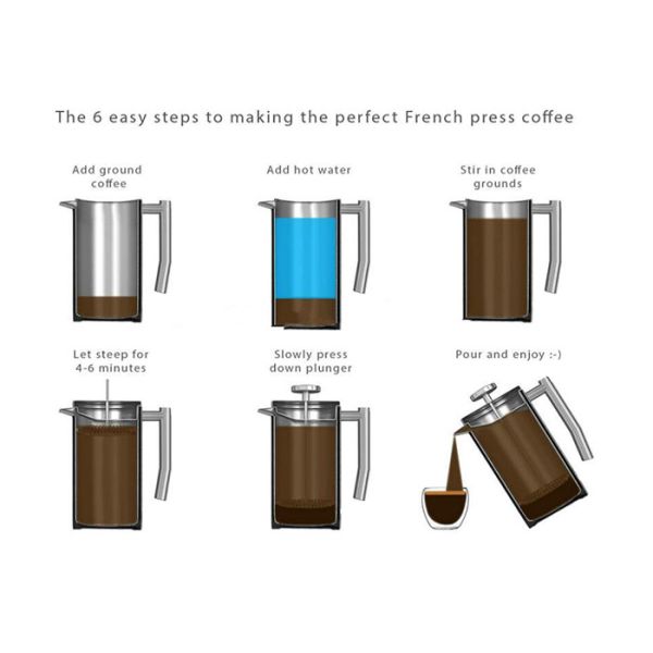 1000ml Metal French Press  And Tea Press U-Bond SS304 34oz French Press