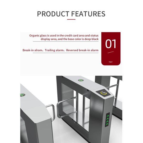Stainless Steel Fingerprint Turnstile Gate Anti Collision With IC/ID Card Reader
