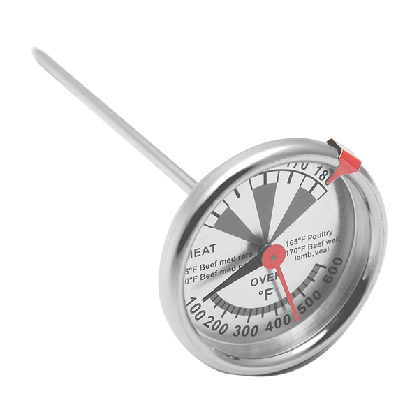 Stainless Steel Bimetal Industrial Oven Thermometer 100F - 600F Oven Temperature Range
