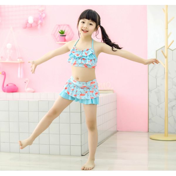 Ребята 2 части костюма плавания купальника пляжа Свимвеар бикини установленного для детей